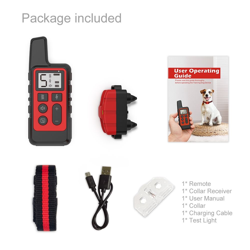 NOUVEAU Collier de dressage pour chien étanche et rechargeable avec niveaux de choc réglables, correction efficace du comportement