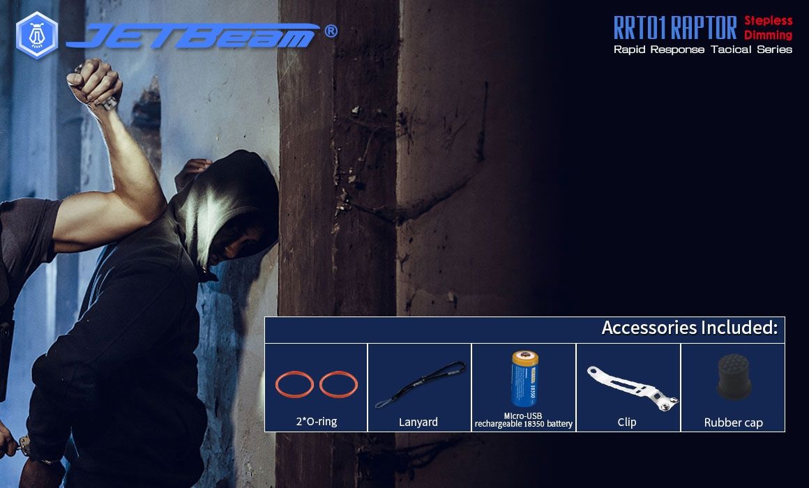 JETBeam JET-RRT01 XP-L 950 Lumen LED EDC Lampe de poche Éclairage extérieur durable pour le camping et la randonnée