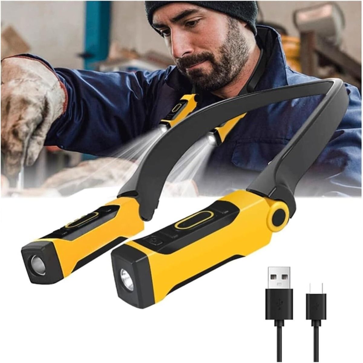 Lampe de cou rechargeable - Lampe de cou LED à suspension - Lampe de lecture de cou USB