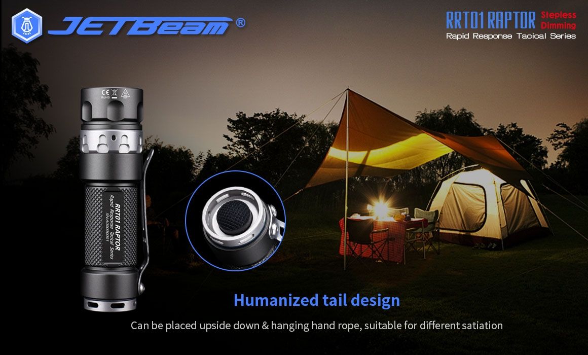 JETBeam JET-RRT01 XP-L 950 Lumen LED EDC Lampe de poche Éclairage extérieur durable pour le camping et la randonnée