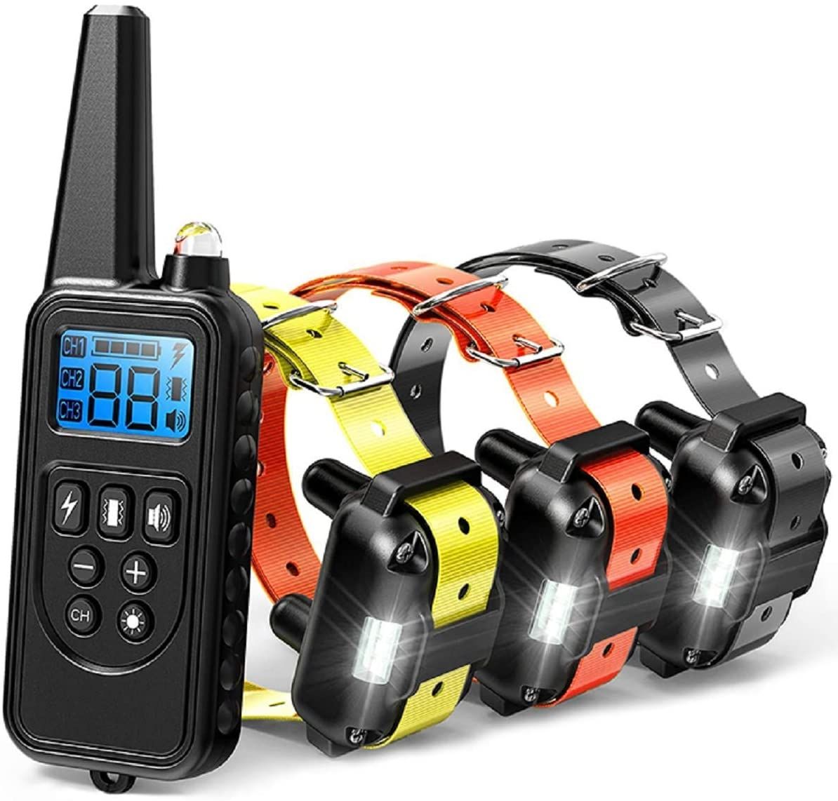 Collier de dressage chien 800m écran LCD modes choc vibration son collier rechargeable imperméable