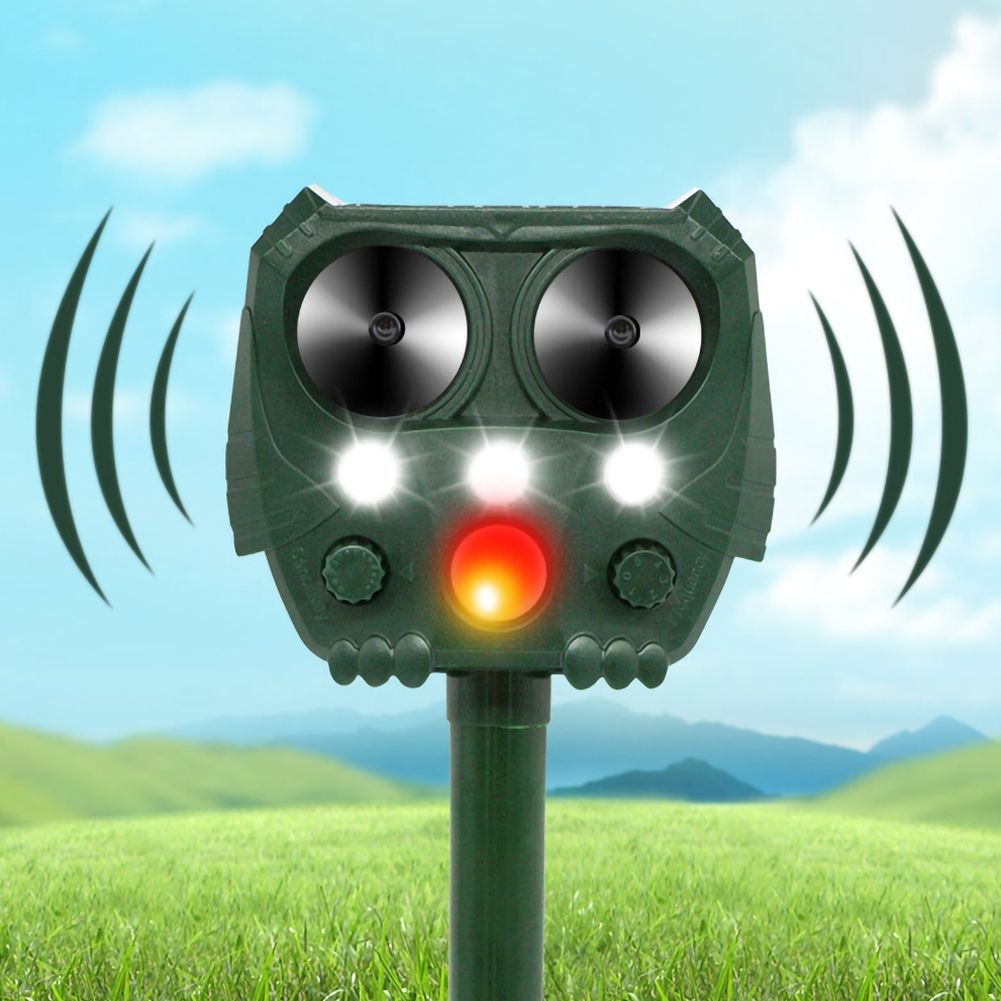 Répulsif Ultrasonique Solaire Jardin IP44 Silence Pour Animaux Écologique pour Oiseaux Chats et Ratons Laveurs