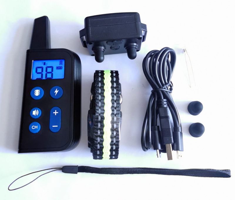 Collier de dressage pour chien électrique étanche avec une portée de 1000 m et niveaux de stimulation réglables pour un dressage humain