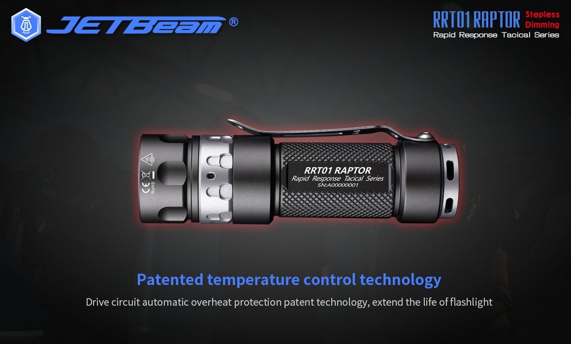 JETBeam JET-RRT01 XP-L 950 Lumen LED EDC Lampe de poche Éclairage extérieur durable pour le camping et la randonnée