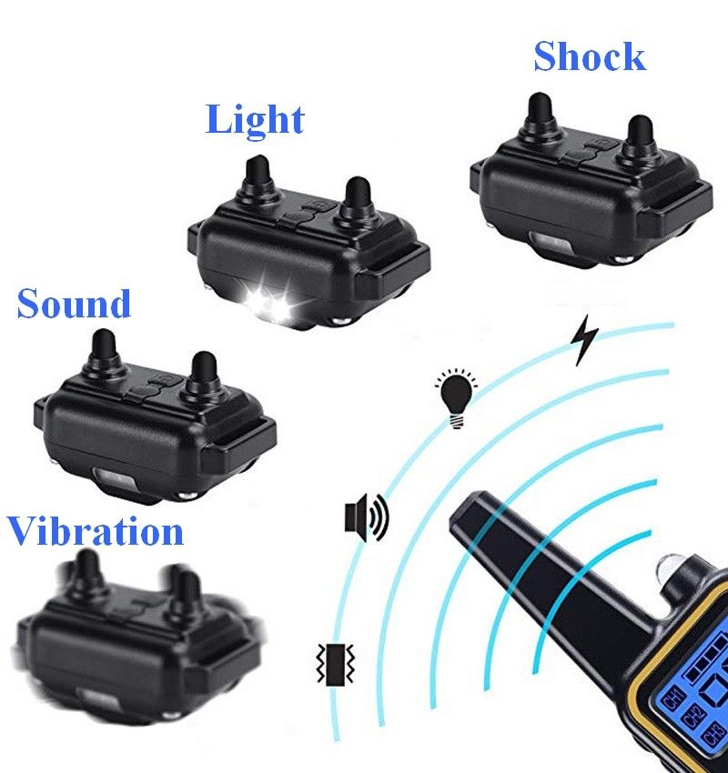Collier de dressage électrique pour chien 800m, télécommande étanche rechargeable avec affichage LCD, choc, vibration et son
