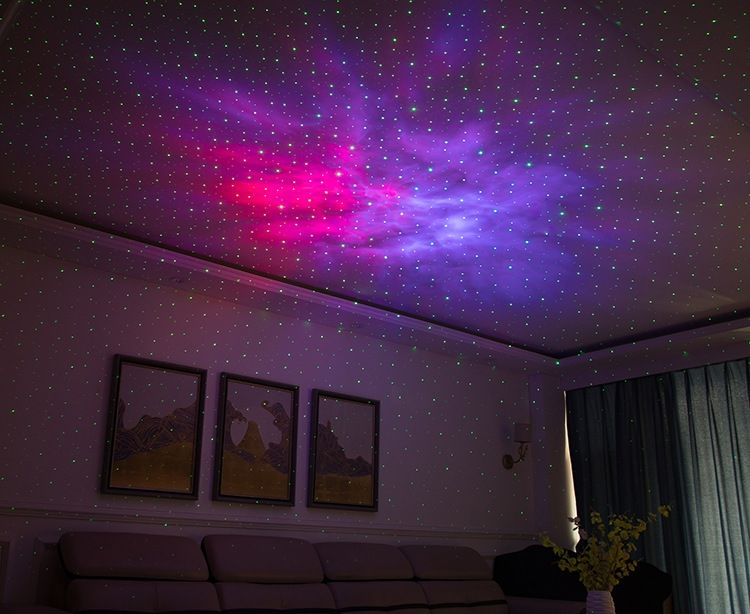 Projecteur Étoilé Laser 7 Couleurs avec Rotation 360 Degrés Lumière de Nuit Décoration Maison Cadeau Enfant