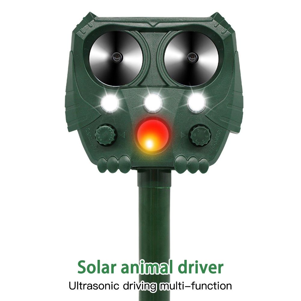 Répulsif Ultrasonique Solaire Jardin IP44 Silence Pour Animaux Écologique pour Oiseaux Chats et Ratons Laveurs