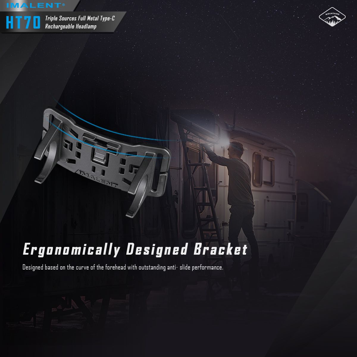 Lampe frontale haute performance IMALENT HT70 3500 lumens LED XHP50.3 HI pour aventure en plein air rechargeable