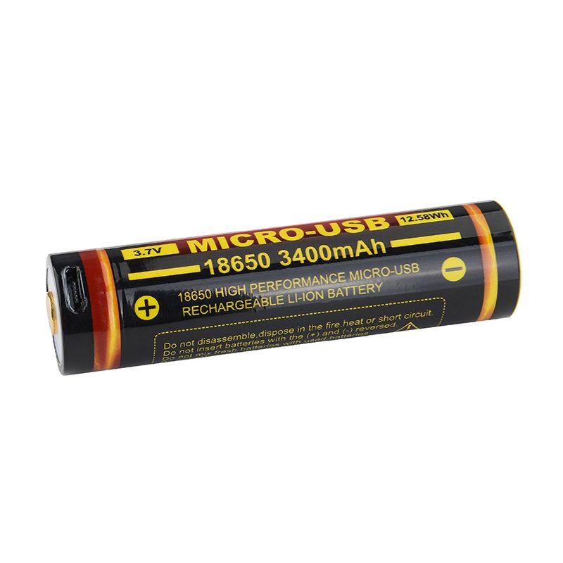 TrustFire 18650 3400mAh Batterie Li-ion rechargeable par Micro USB, haute capacité, puissance écologique pour l'électronique