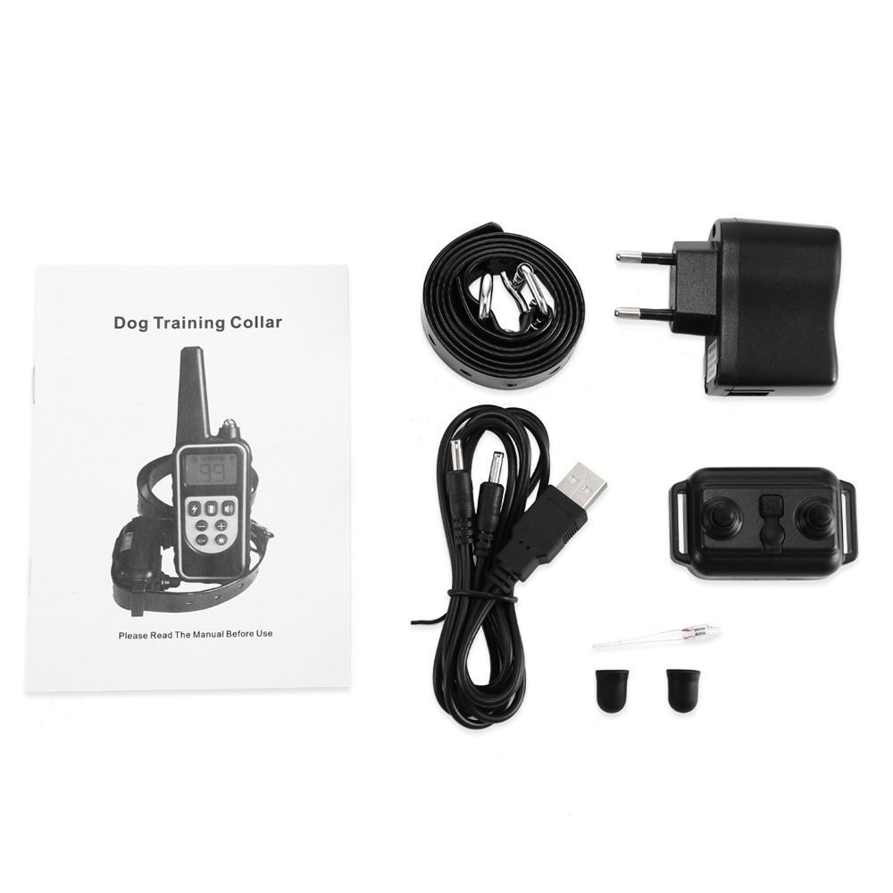 Collier de dressage chien 800m écran LCD modes choc vibration son collier rechargeable imperméable