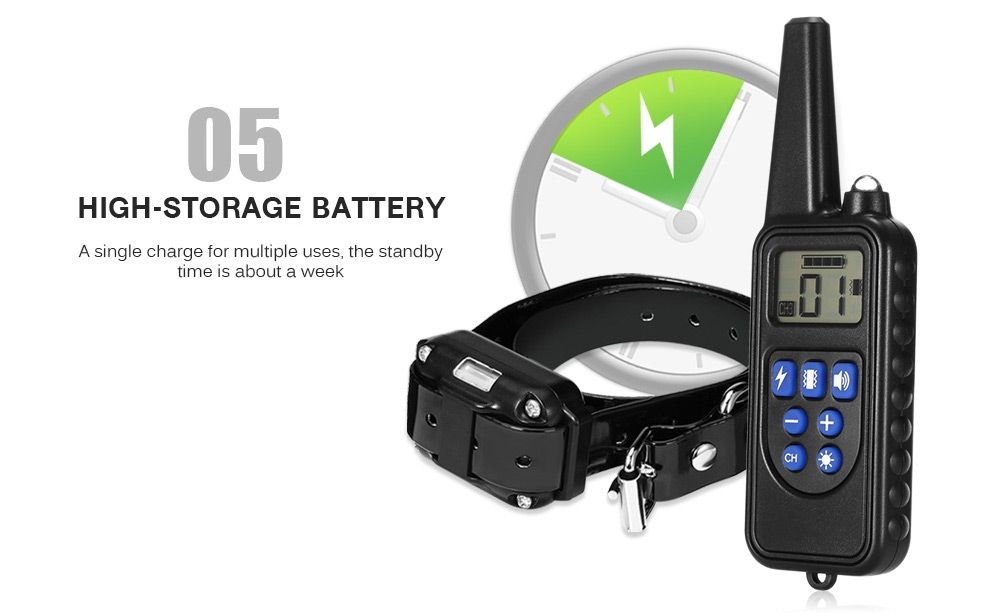 Collier de dressage chien 800m écran LCD modes choc vibration son collier rechargeable imperméable