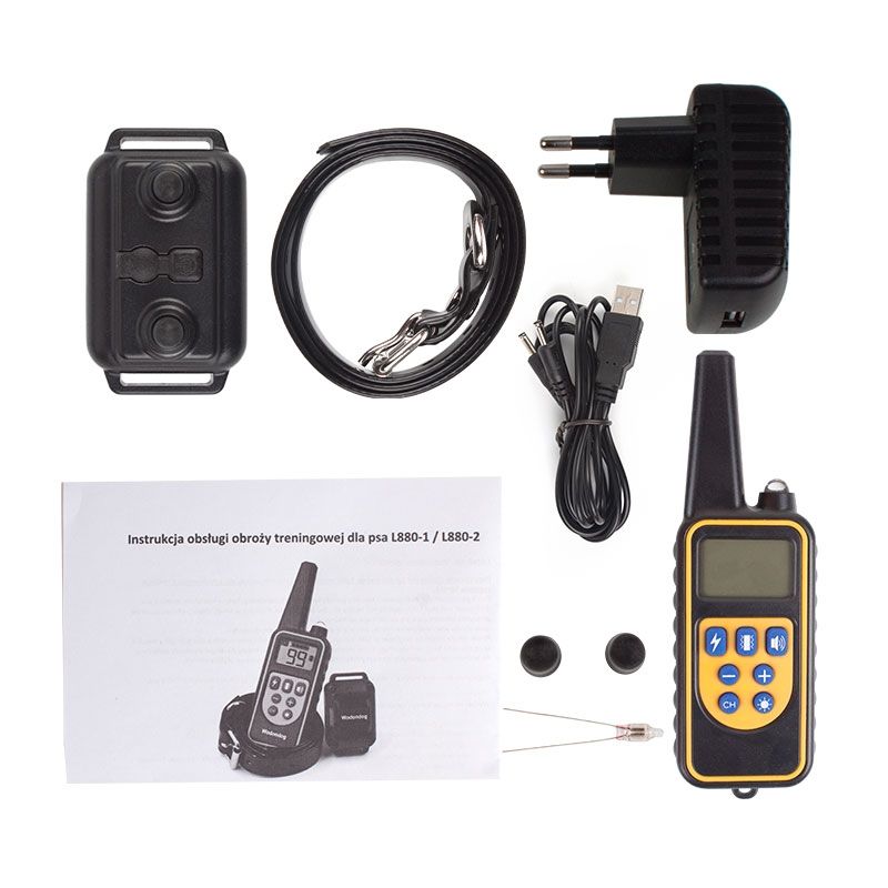 Collier de dressage pour chien électrique à télécommande, étanche, rechargeable, avec niveaux réglables, portée de 800 m, pour chiens de toutes tailles.