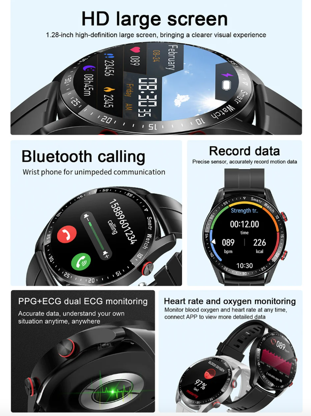 Montre connectée HW20 avec ECG+PPG et appels Bluetooth