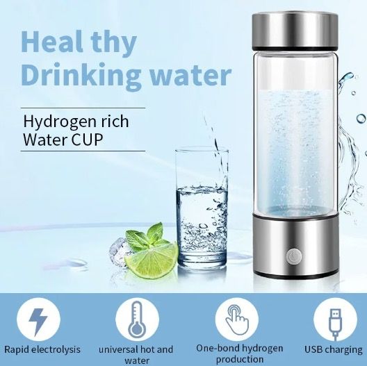 Gobelet d'eau générateur d'hydrogène portable avec filtre ioniseur élégant 420 ml booste l'hydratation et les niveaux d'antioxydants