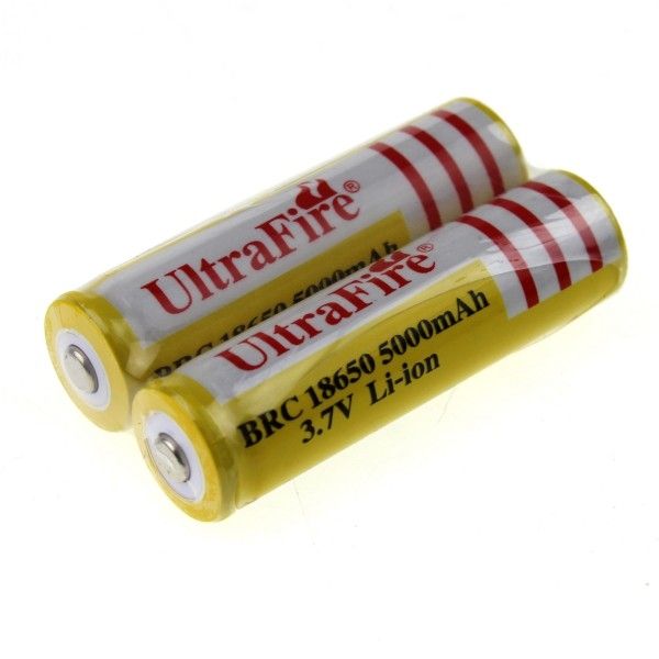 UltraFire BRC 18650 5000mAh Batterie rechargeable pour amateurs de plein air, charge rapide et longue durée