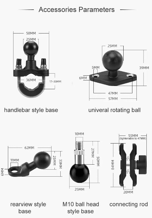 ROCKBROS Support de téléphone en aluminium durable pour moto et vélo, avec support réglable à absorption des chocs en silicone