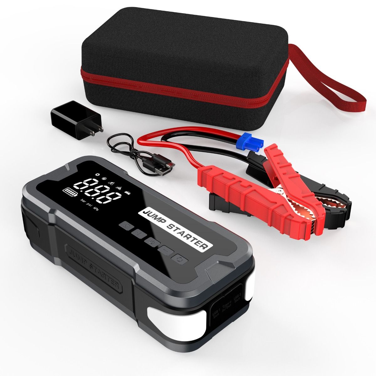 Banque d'alimentation portable de démarrage avec courant de pointe de 2000 A, conception compacte pour les problèmes de batterie de voiture