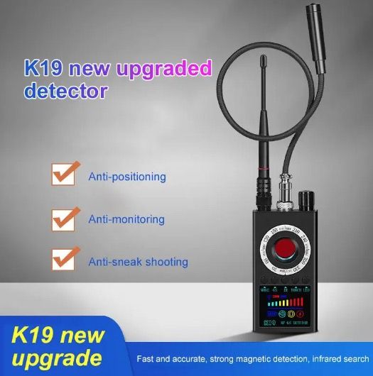 Détecteur de signaux RF sans fil K19, traceur GPS, dispositif de sécurité compact pour la protection de la vie privée et la détection de surveillance.