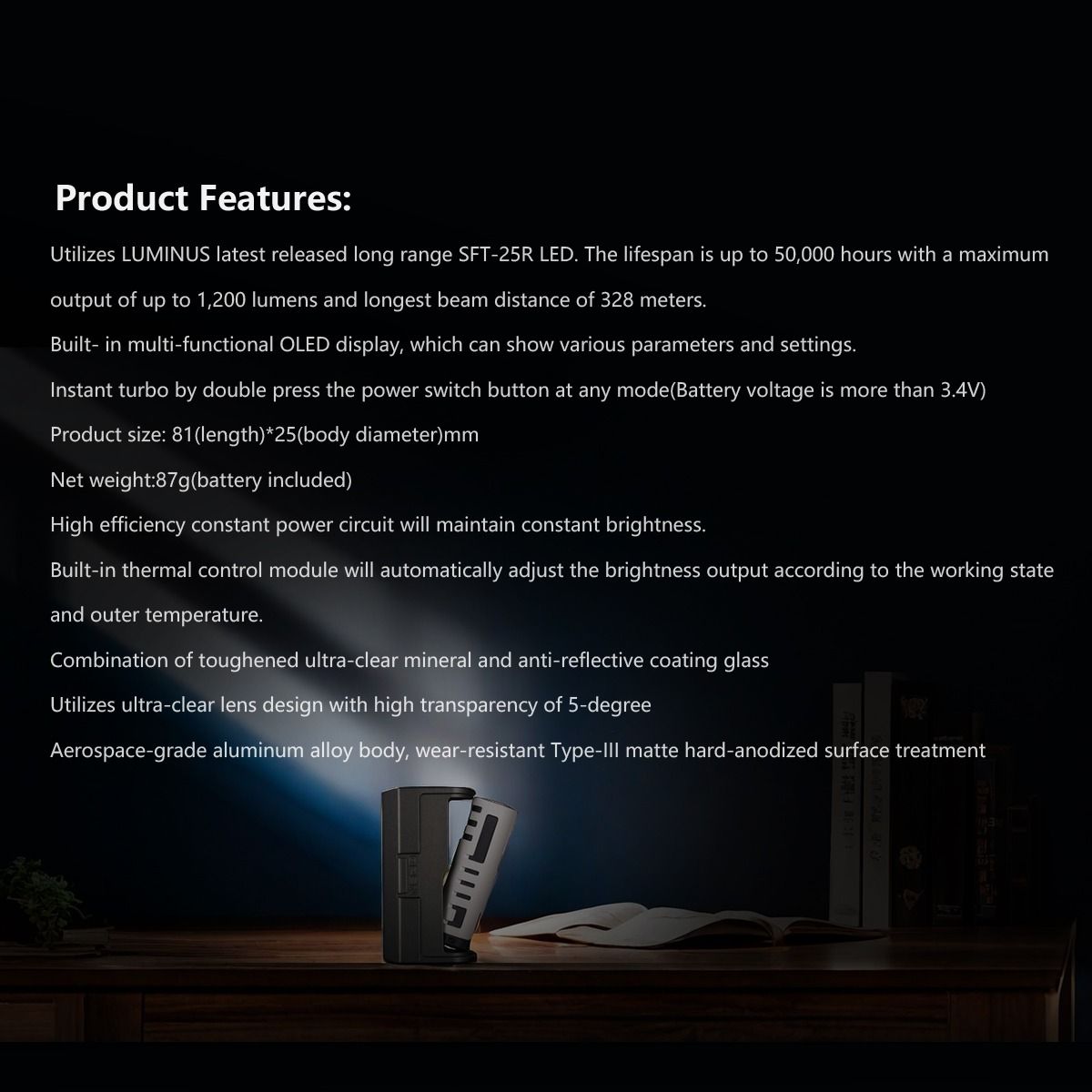 IMALENT LD35 Lampe Torche EDC 1200 Lumens Rechargeable USB-C | Écran OLED & Compacte