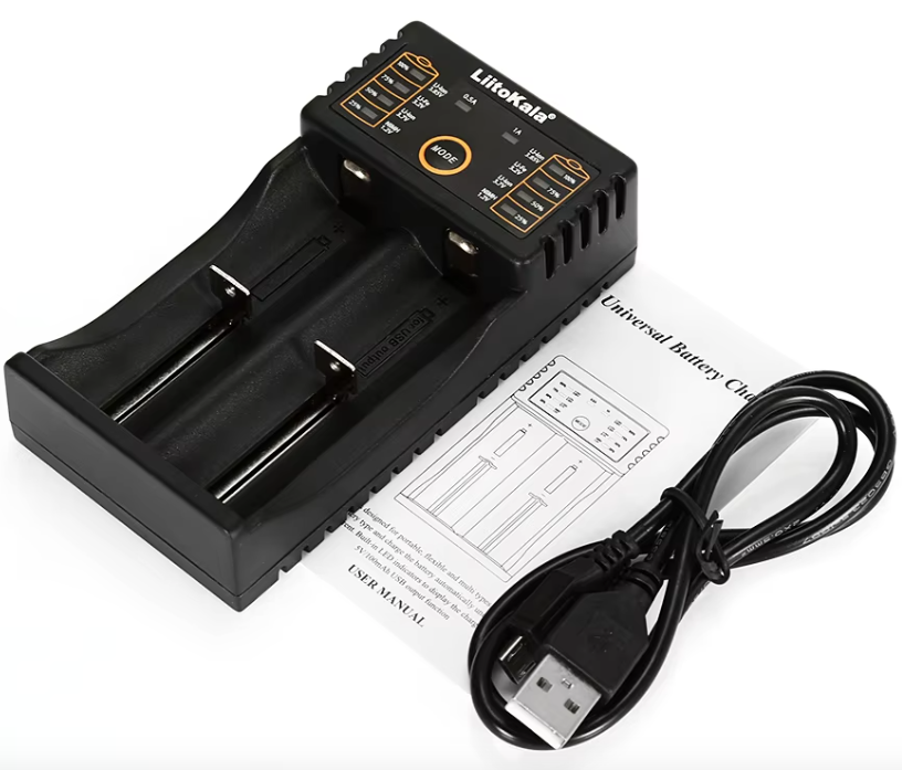 Chargeur intelligent Liitokala Lii-202 pour batteries lithium NiMH 18650, 26650, 21700, double canal avec sortie USB
