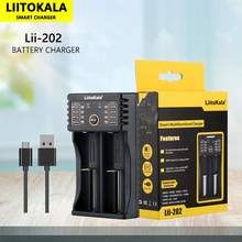 Chargeur intelligent Liitokala Lii-202 pour batteries lithium NiMH 18650, 26650, 21700, double canal avec sortie USB