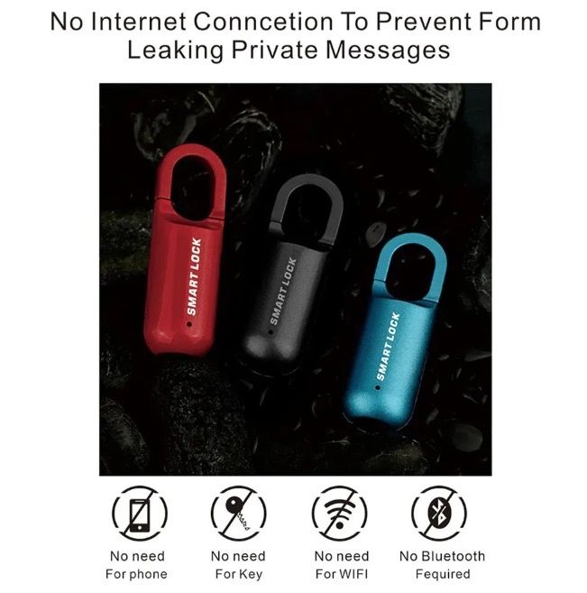 Cadenas à empreinte digitale mini, déverrouillage rapide, accès sans clé, cadenas durable avec design léger pour la sécurité en voyage