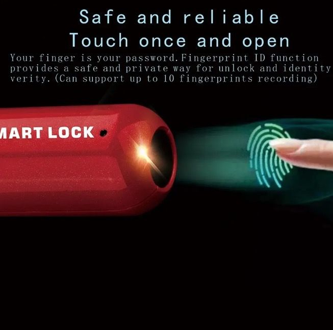 Cadenas à empreinte digitale mini, déverrouillage rapide, accès sans clé, cadenas durable avec design léger pour la sécurité en voyage