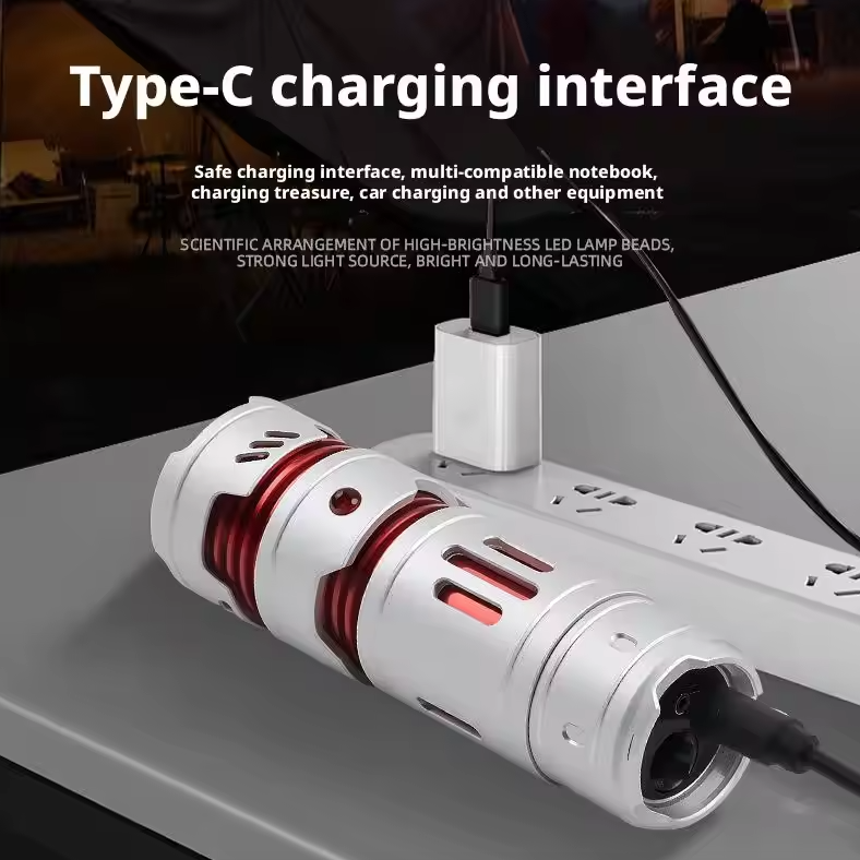 Mini Lampe Torche EDC USB Rechargeable Puissante - Portable pour Porte-clés & Extérieur