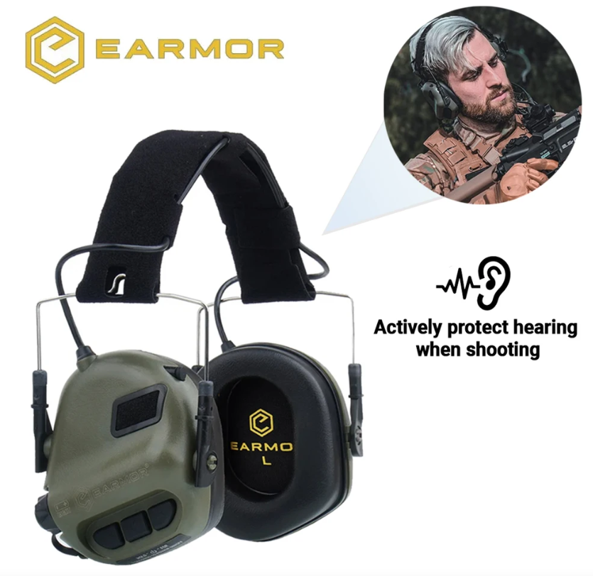 EARMOR M31 MOD4 Cache-Oreilles Électroniques de Tir avec Amplification de Son et Sécurité en Chasse