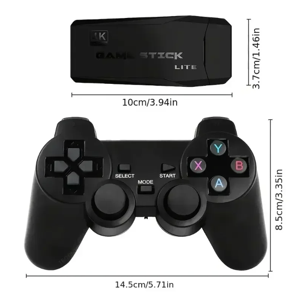 Console de jeux vidéo M8 avec deux manettes sans fil 2.4G, bibliothèque de 10 000 jeux rétro, modèle PS1 Atari 64G