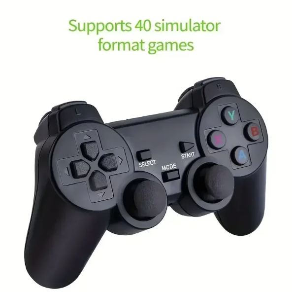 Console de jeux vidéo M8 avec deux manettes sans fil 2.4G, bibliothèque de 10 000 jeux rétro, modèle PS1 Atari 64G