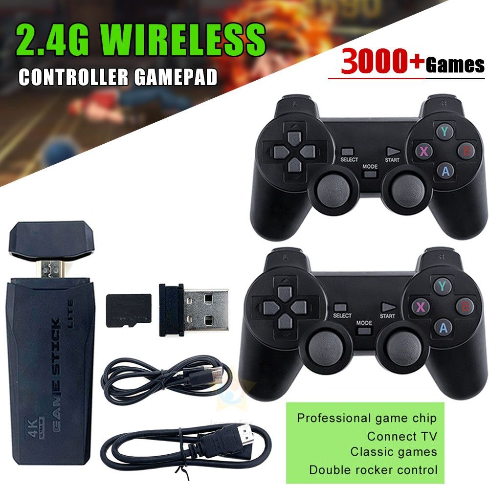 Console de jeux rétro 2.4G double manette sans fil 10 000 jeux 64 Go PS1 GBA Classiques 4K Cadeau de Noël