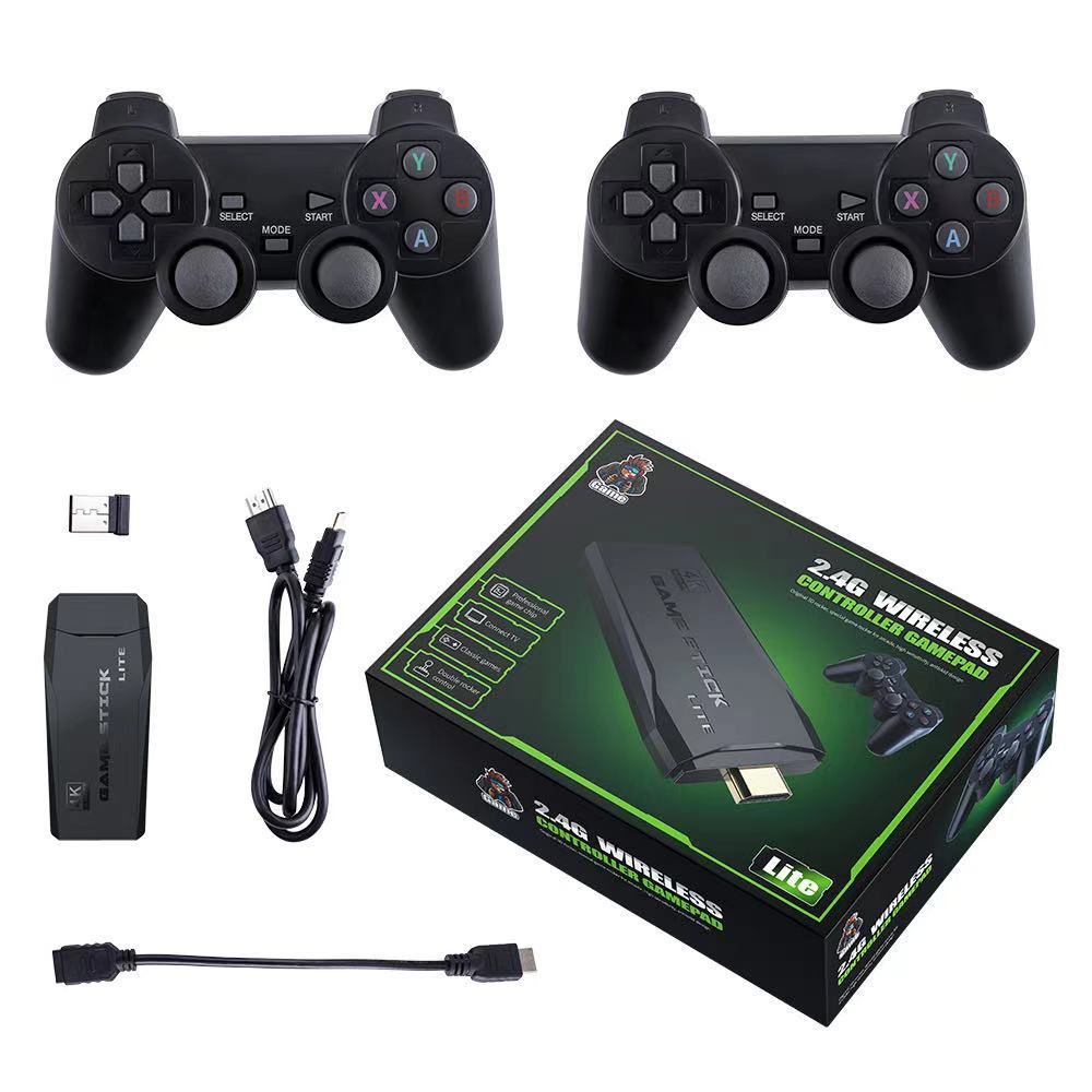 Console de jeux rétro 2.4G double manette sans fil 10 000 jeux 64 Go PS1 GBA Classiques 4K Cadeau de Noël