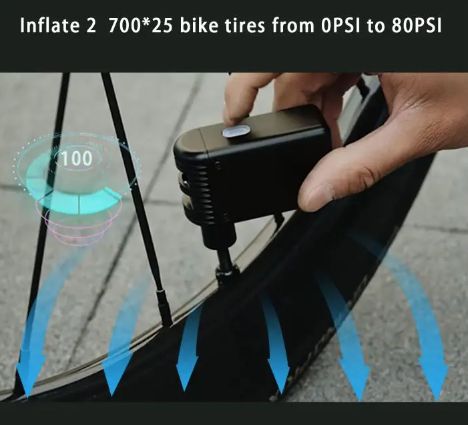 Pompe à air électrique mini A2 sans fil gonfleur de vélo portable valve Presta Schrader équipement de cyclisme léger