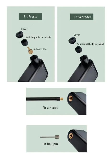 Pompe à air électrique mini A2 sans fil gonfleur de vélo portable valve Presta Schrader équipement de cyclisme léger