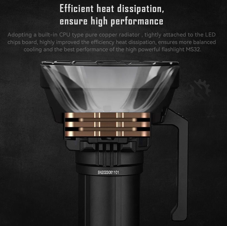 IMALENT MS32 Lampe torche LED haute puissance de 200 000 lumens avec multiples modes d'éclairage pour aventures en plein air