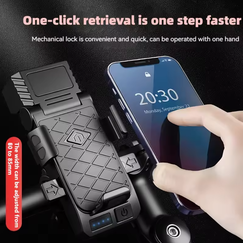Feu avant de vélo avec klaxon et support de téléphone, phare de cyclisme multifonctionnel, lampe support de téléphone, accessoires de cyclisme