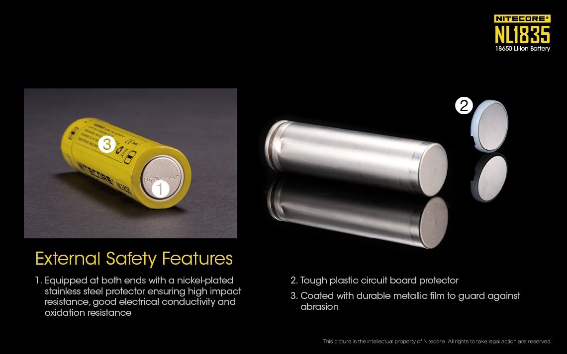 Batterie Li-ion rechargeable Nitecore 18650 NL1835 3500mAh pour une puissance durable et des performances fiables