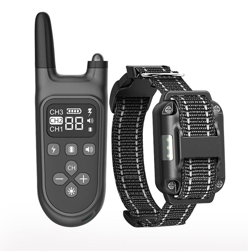 Collier de dressage électrique pour chien 800m, étanche, avec écran LCD, niveaux réglables humains, rechargeable.