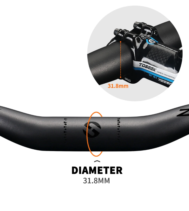 TOSEEK ZF-ONE Guidon carbone VTT 31,8 mm Léger noir mat 580 mm 760 mm Design ergonomique Qualité premium