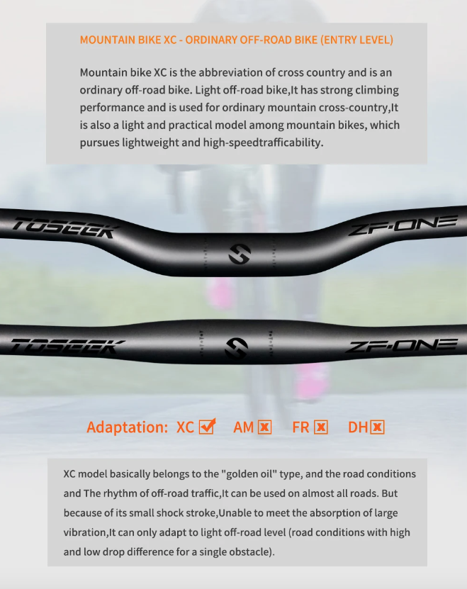 TOSEEK ZF-ONE Guidon carbone VTT 31,8 mm Léger noir mat 580 mm 760 mm Design ergonomique Qualité premium