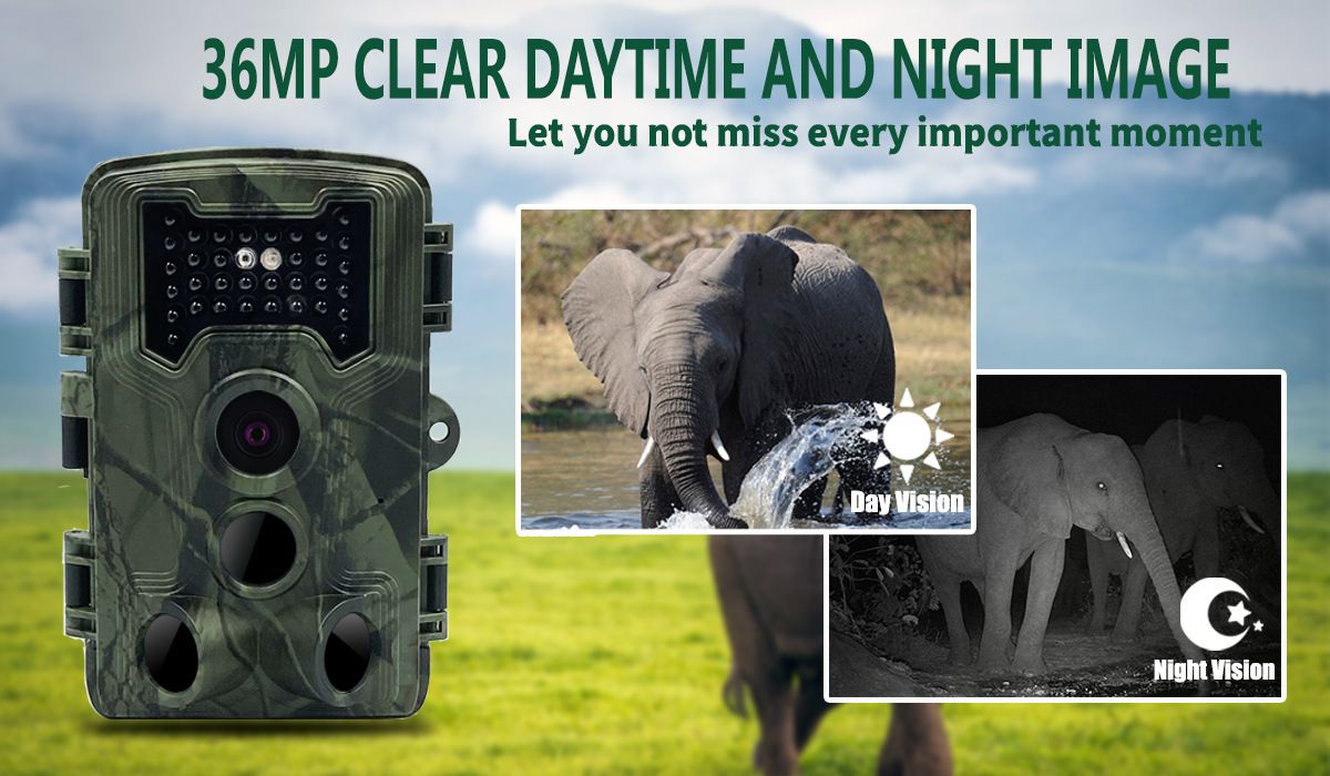 PR1000 Caméra de chasse 36MP HD Surveillance de la faune avec vision nocturne infrarouge Photographie extérieure avancée
