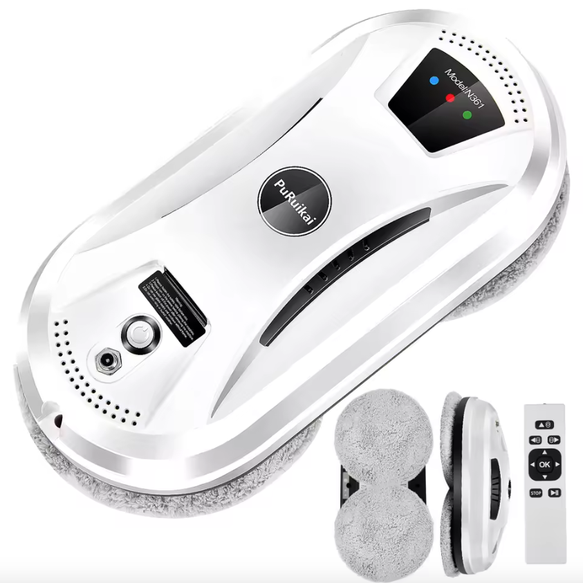 PuRuiKai Robot nettoyeur de vitres domestique intelligent, aspirateur pour vitres, essuyage imitatif intelligent à une touche pour grande hauteur