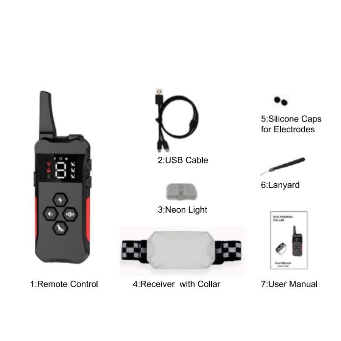 Collier de dressage rechargeable pour chien avec télécommande modes bip vibration choc imperméable 2021
