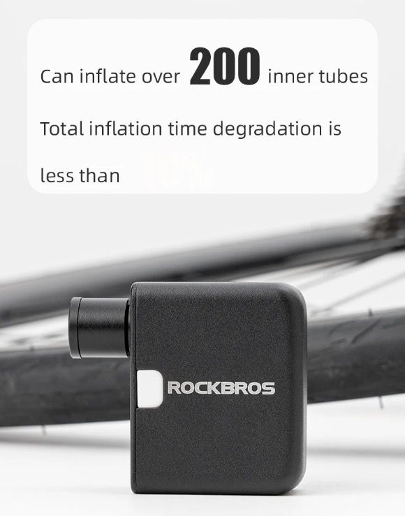 ROCKBROS Mini pompe à air électrique portable 100PSI rechargeable durable gonfleur de pneus pour vélo moto voiture