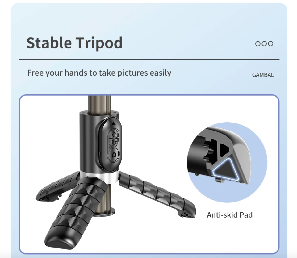 Perche à selfie Q18 avec rotation à 360° et stabilisateur de cardan à suivi intelligent pour une photographie mobile stable