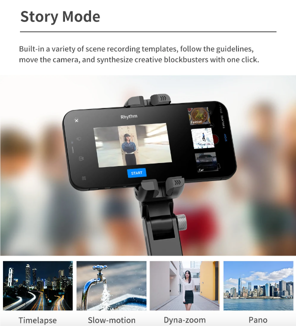 Perche à selfie Q18 avec rotation à 360° et stabilisateur de cardan à suivi intelligent pour une photographie mobile stable