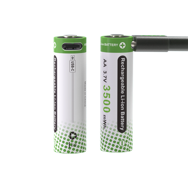 Batterie Rechargeable Li-ion AA 3.7V 3500mWh, Pile Longue Durée 2000 Cycles pour Télécommandes/Jouets