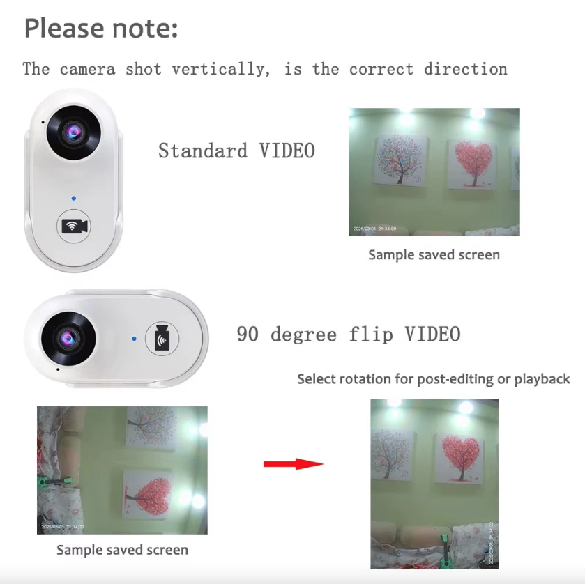 Caméra pouce WiFi HD Enregistreur sportif Caméra sport Enregistreur vidéo pour moto Caméra pour animal de compagnie