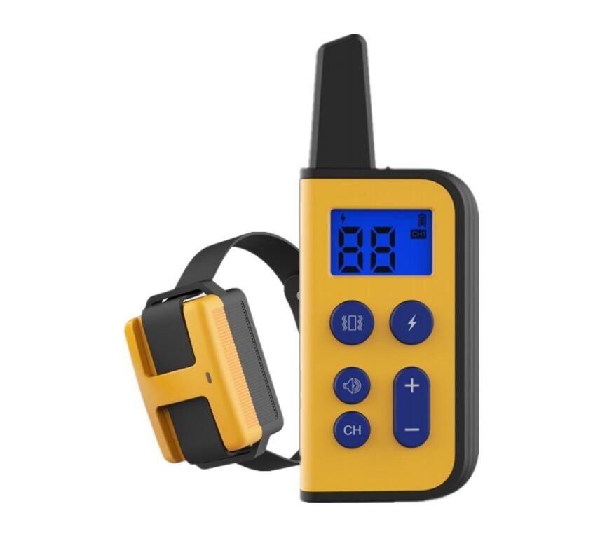 Collier de dressage pour chien électrique étanche avec une portée de 1000 m et niveaux de stimulation réglables pour un dressage humain